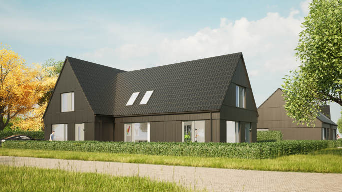 6 woningen aan de Es, Halfvrijstaande woning, Nooitgedacht