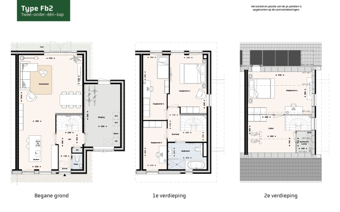 Krekenbos fase 7 te Zuidland, Twee-onder-een-kapwoningen type FB, Zuidland