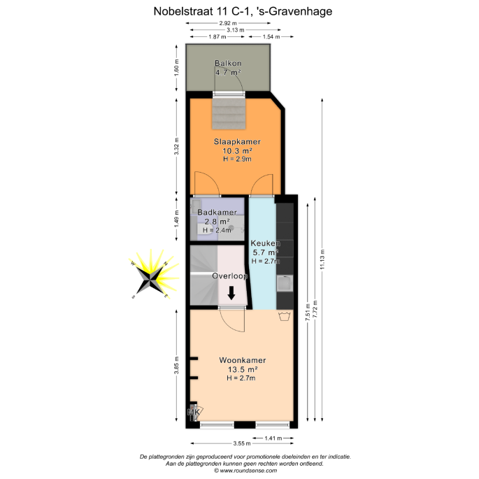 Nobelstraat 11 C 1, 2513 BC, 's-Gravenhage
