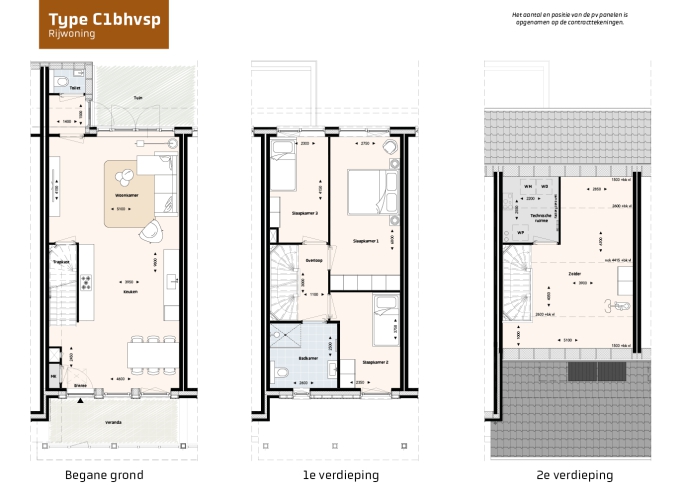 Krekenbos fase 7 te Zuidland, Rijwoningen type C, Zuidland