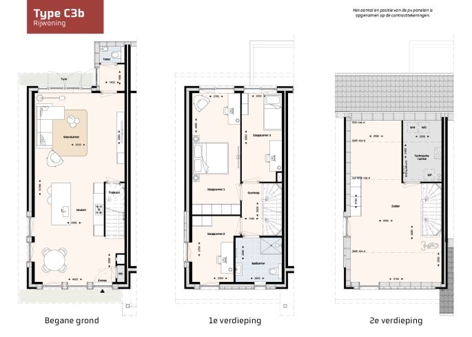 Krekenbos fase 7 te Zuidland, Rijwoningen type C, Zuidland