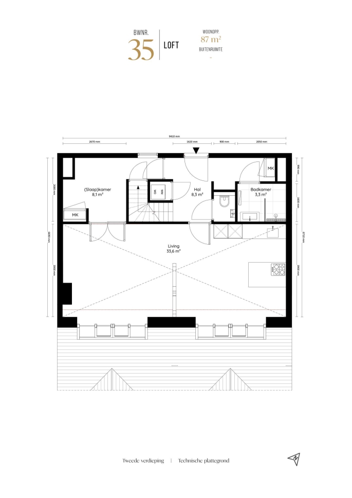 Valkenboskerk Den Haag, Lofts, bouwnummer: 35, 's-Gravenhage