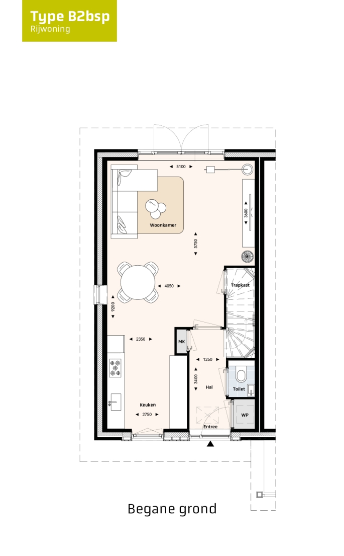 Krekenbos fase 7 te Zuidland, Rijwoningen type B, bouwnummer: 130, Zuidland