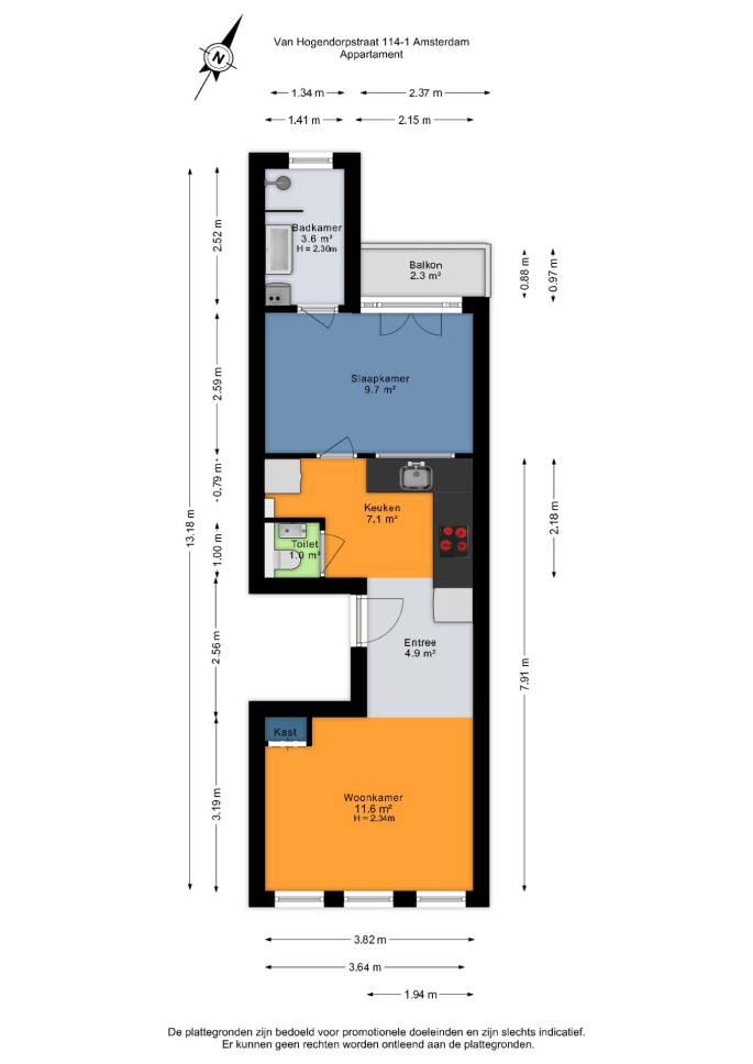 Van Hogendorpstraat 114 1, 1051 BV, Amsterdam