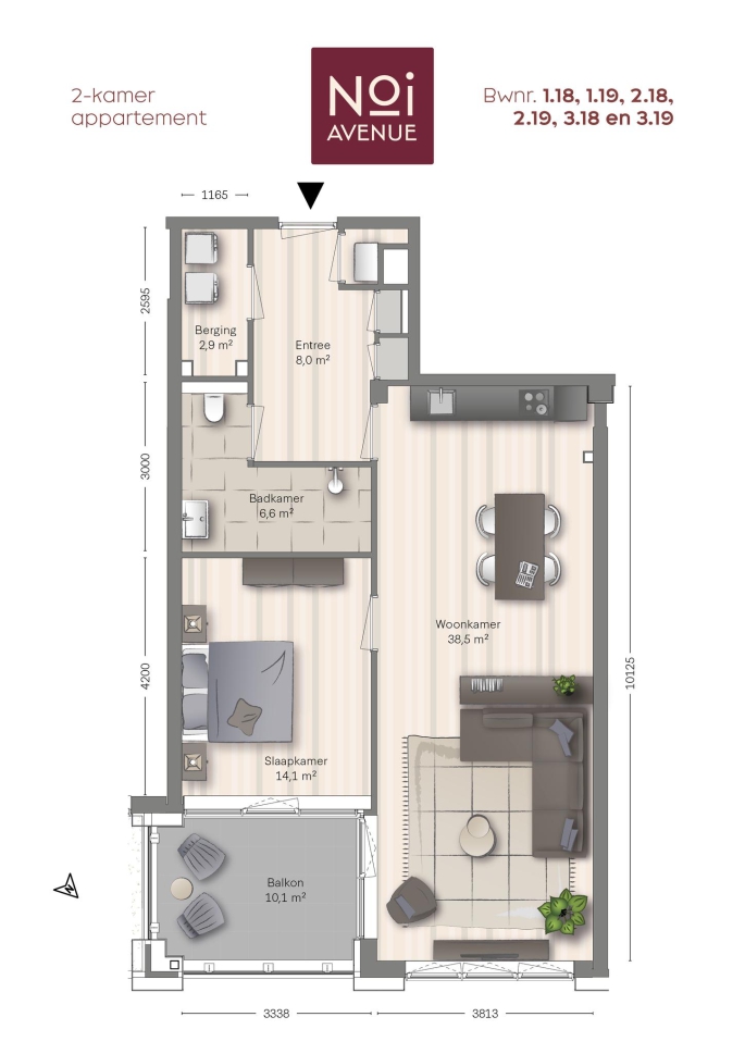 NOI Avenue, Type C9, 2-kamers, 's-Gravenhage