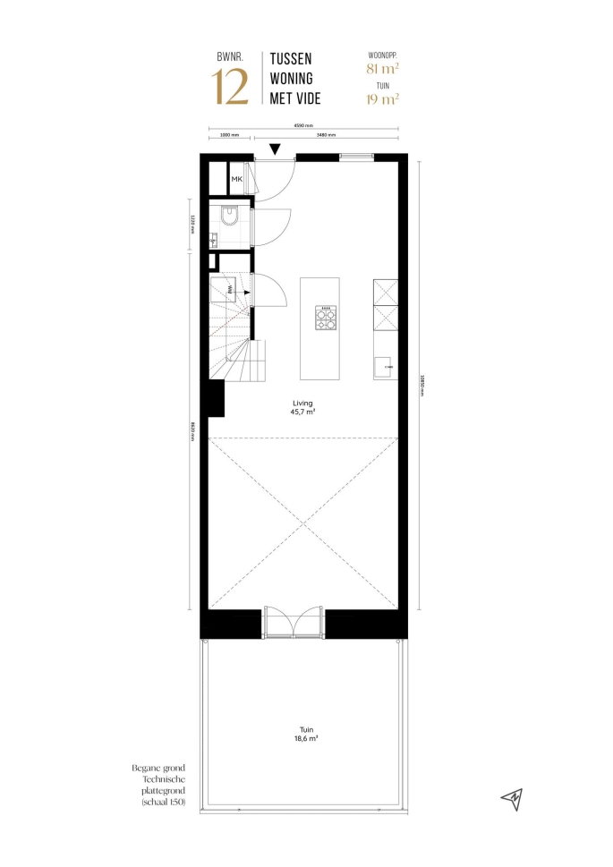 Valkenboskerk Den Haag, Tussen woningen met vide, bouwnummer: 12, 's-Gravenhage