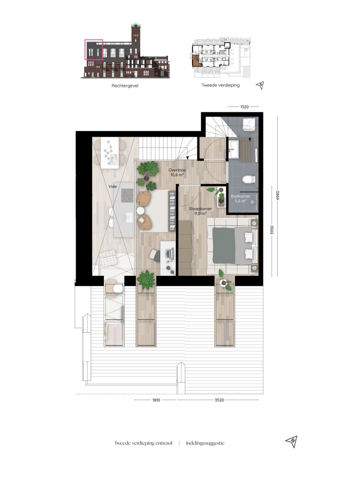 Valkenboskerk Den Haag, Hoek woningen met vide, bouwnummer: 36, 's-Gravenhage