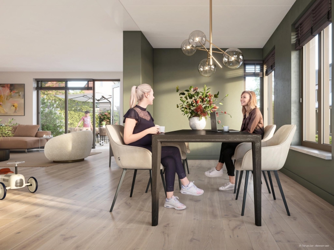 GROOTS, Hoekwoning met topgevel aan de Nieuwelaan, bouwnummer: 21, Heiloo