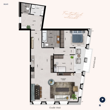 Post Breda - Verlies je hart in hartje Breda! (verkoop gestart), POST Type Kerkzicht (Transformatie) | Appartementen, bouwnummer: B2.05, Breda