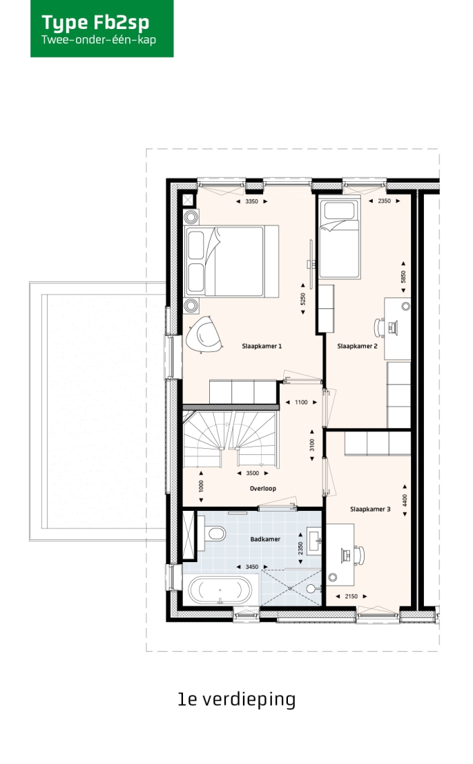 Krekenbos fase 7 te Zuidland, Twee-onder-een-kapwoningen type FB, bouwnummer: 114, Zuidland