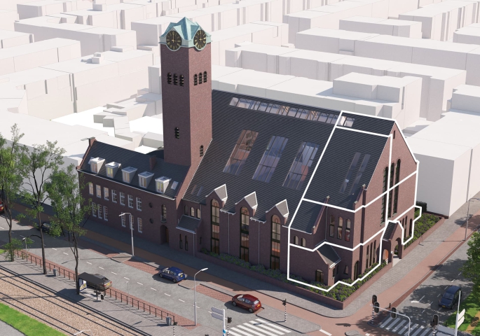 Valkenboskerk Den Haag, Hoek woningen met vide, bouwnummer: 1, 's-Gravenhage
