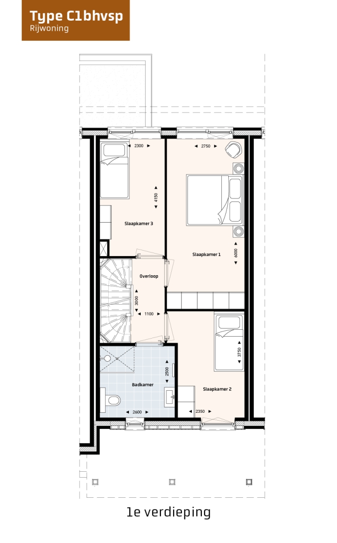 Krekenbos fase 7 te Zuidland, Rijwoningen type C, bouwnummer: 125, Zuidland