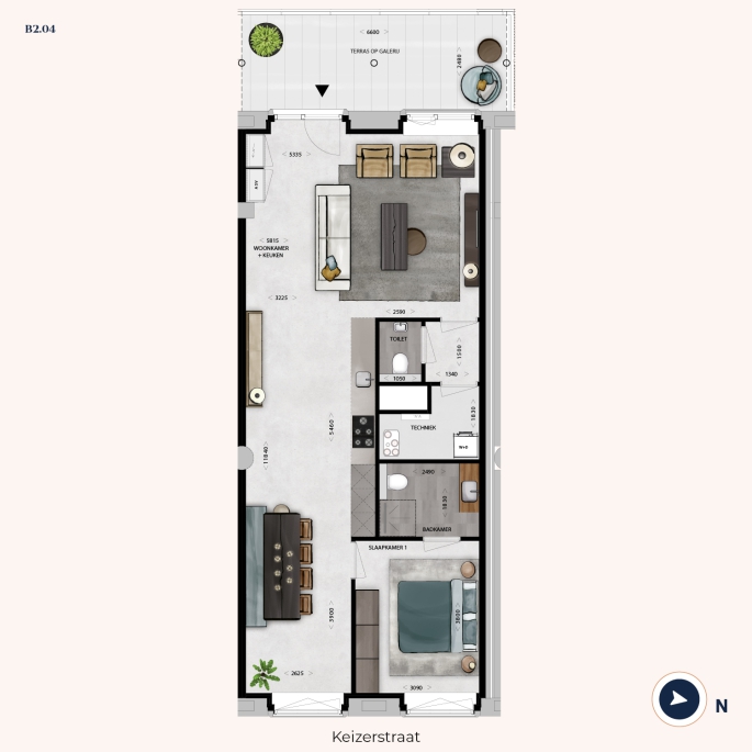 Post Breda - Verlies je hart in hartje Breda! (verkoop gestart), POST Type Keizer (Transformatie) | Appartementen, bouwnummer: B2.04, Breda