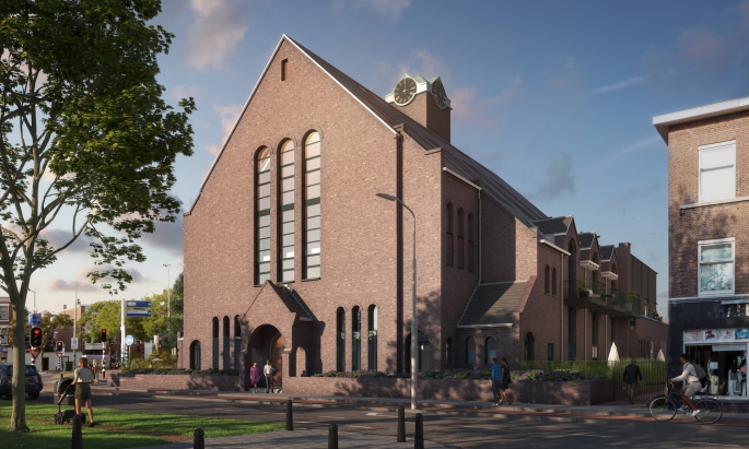 Valkenboskerk Den Haag, Toren woning beneden, 's-Gravenhage