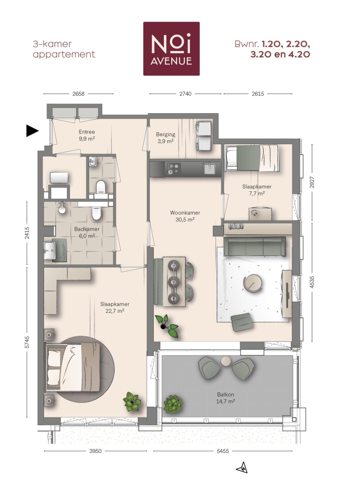 NOI Avenue, Type C7, 3-kamers, 's-Gravenhage