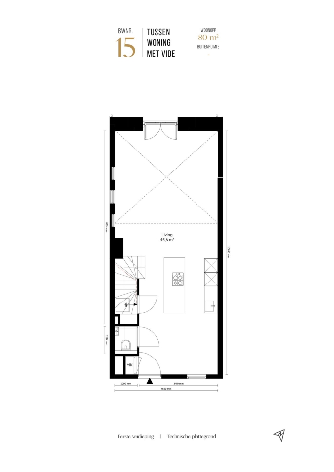 Valkenboskerk Den Haag, Tussen woningen met vide, bouwnummer: 15, 's-Gravenhage