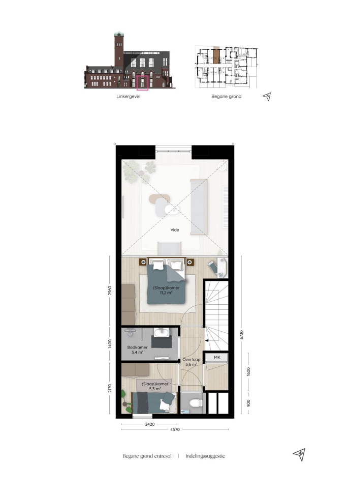 Valkenboskerk Den Haag, Tussen woningen met vide, bouwnummer: 3, 's-Gravenhage