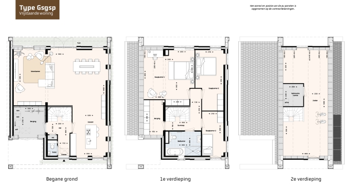 Krekenbos fase 7 te Zuidland, Vrijstaande woningen Type GSG, Zuidland