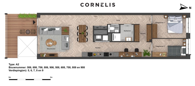 Cornelis, Appartementen, bouwnummer: 708, Amsterdam