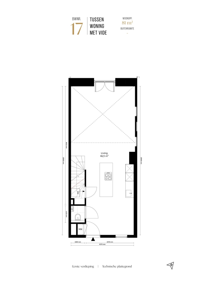 Valkenboskerk Den Haag, Tussen woningen met vide, bouwnummer: 17, 's-Gravenhage