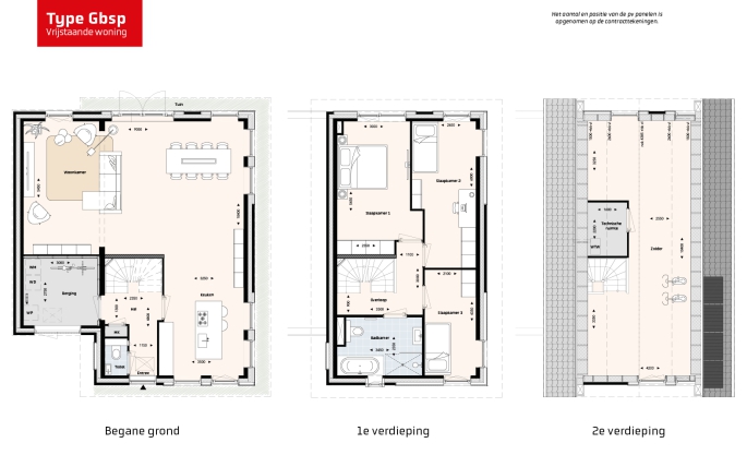 Krekenbos fase 7 te Zuidland, Vrijstaande woningen Type GB, Zuidland