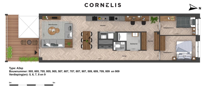 Cornelis, Appartementen, bouwnummer: 709, Amsterdam