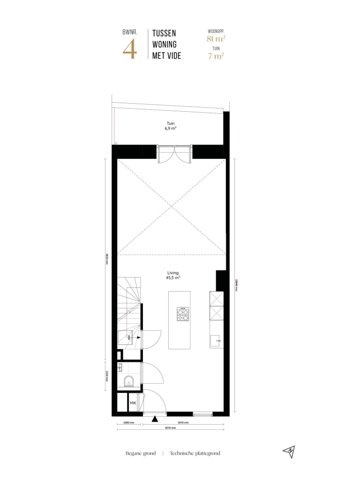 Valkenboskerk Den Haag, Tussen woningen met vide, bouwnummer: 4, 's-Gravenhage