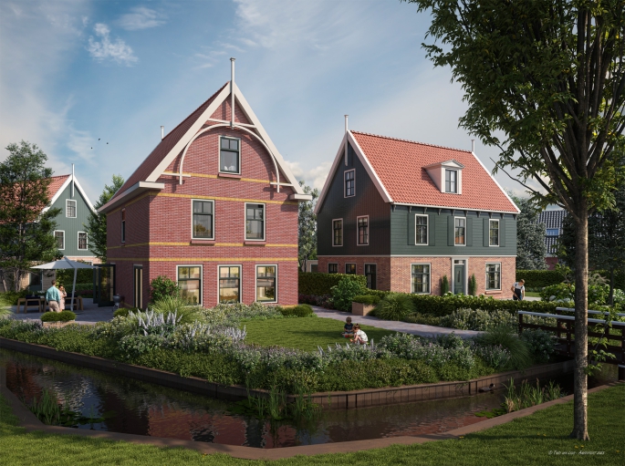 't Boerensluisje, Vrijstaande woningen, Oostknollendam