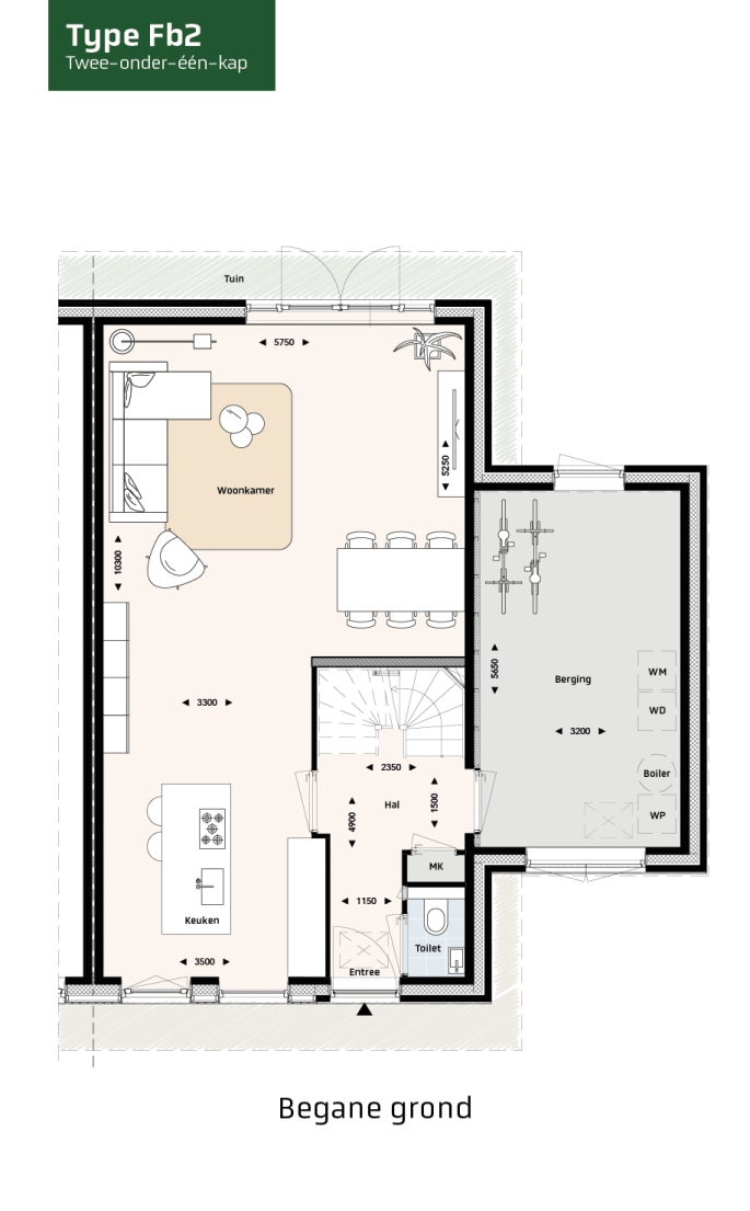 Krekenbos fase 7 te Zuidland, Twee-onder-een-kapwoningen type FB, bouwnummer: 115, Zuidland