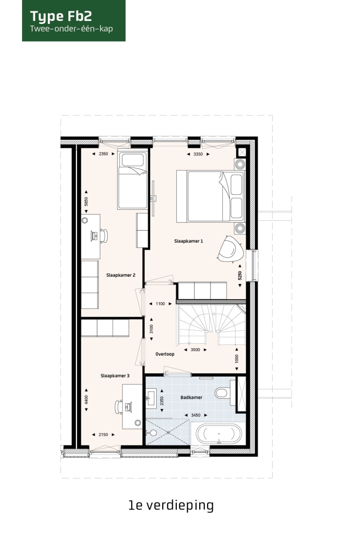 Krekenbos fase 7 te Zuidland, Twee-onder-een-kapwoningen type FB, bouwnummer: 115, Zuidland
