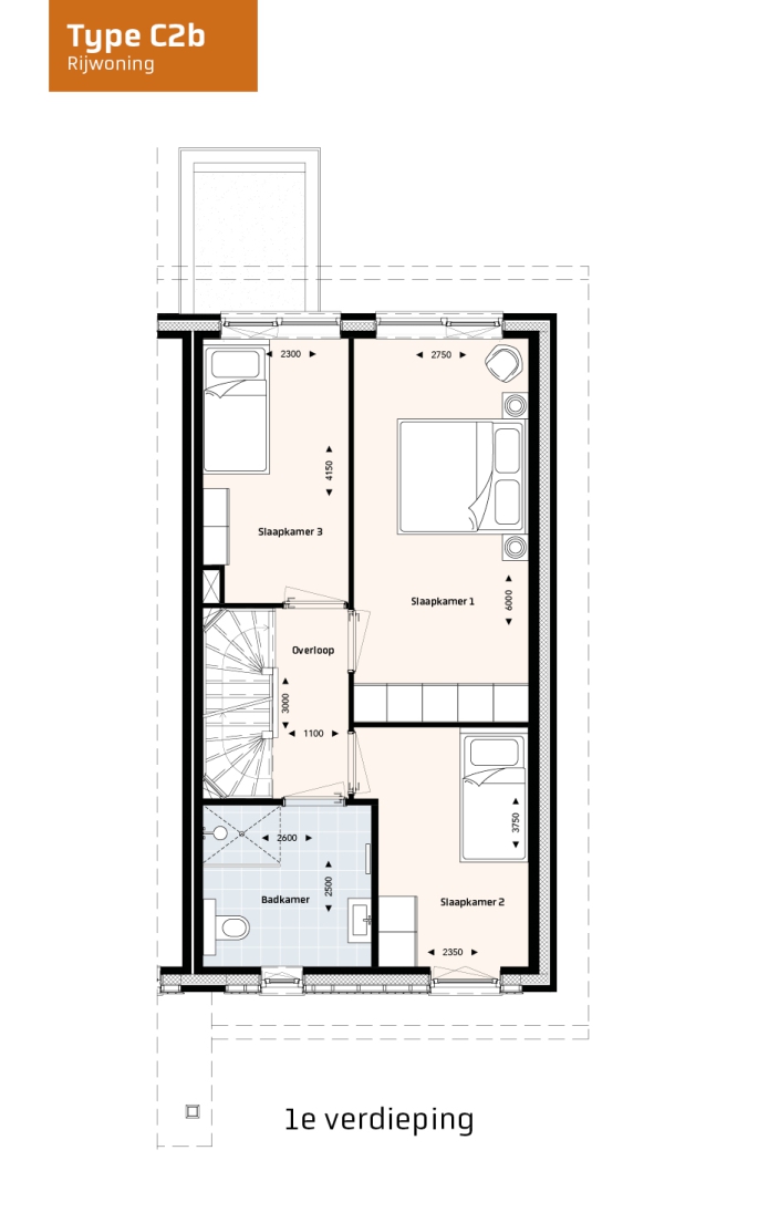 Krekenbos fase 7 te Zuidland, Rijwoningen type C, bouwnummer: 126, Zuidland