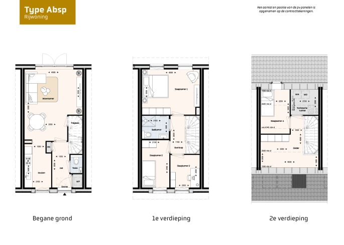 Krekenbos fase 7 te Zuidland, Rijwoningen type A, Zuidland