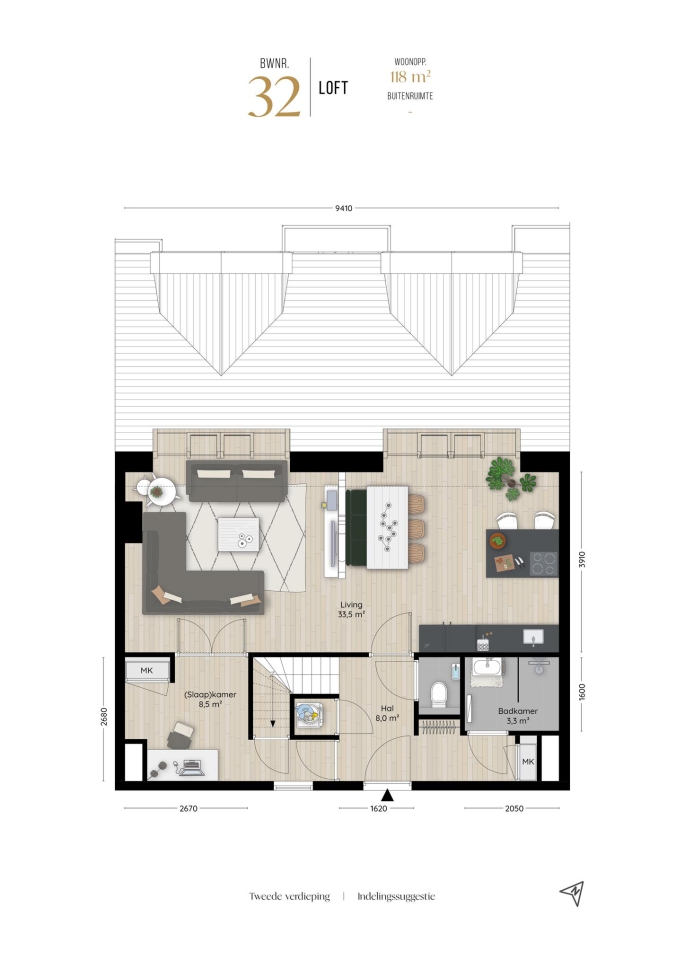 Valkenboskerk Den Haag, Lofts, bouwnummer: 32, 's-Gravenhage