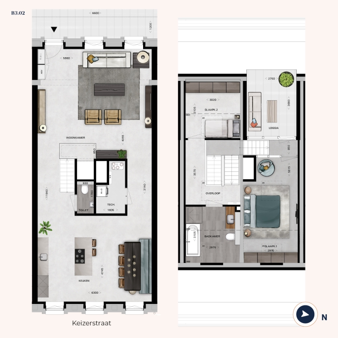 Post Breda - Verlies je hart in hartje Breda! (verkoop gestart), POST Type Keizer (Transformatie) | Appartementen, bouwnummer: B3.02, Breda