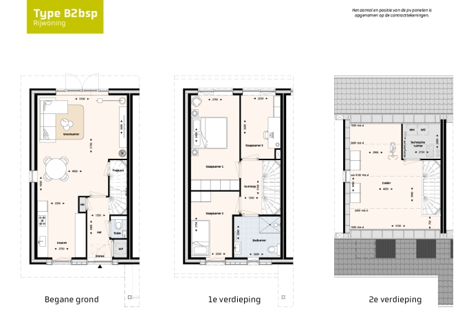 Krekenbos fase 7 te Zuidland, Rijwoningen type B, Zuidland