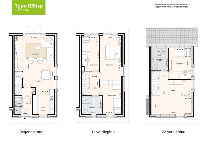 Krekenbos fase 7 te Zuidland, Rijwoningen type B, Zuidland